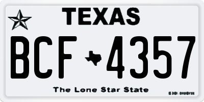 TX license plate BCF4357