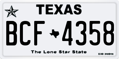 TX license plate BCF4358