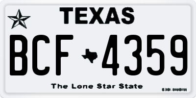 TX license plate BCF4359