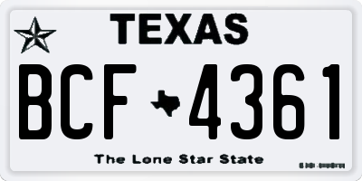 TX license plate BCF4361