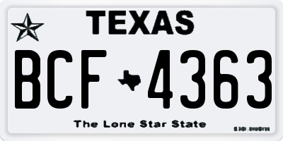 TX license plate BCF4363