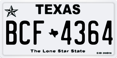 TX license plate BCF4364
