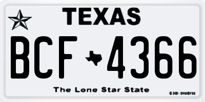 TX license plate BCF4366