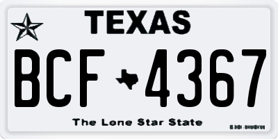 TX license plate BCF4367