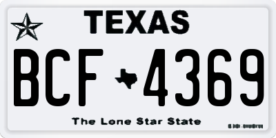 TX license plate BCF4369