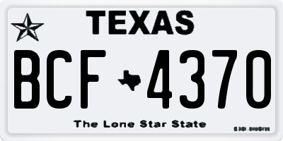 TX license plate BCF4370