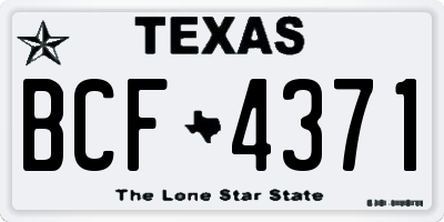 TX license plate BCF4371