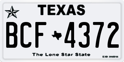 TX license plate BCF4372
