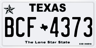 TX license plate BCF4373