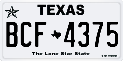 TX license plate BCF4375