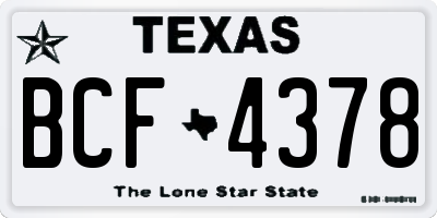 TX license plate BCF4378