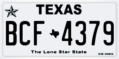 TX license plate BCF4379
