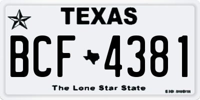 TX license plate BCF4381