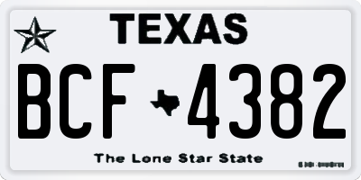 TX license plate BCF4382