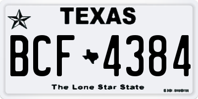 TX license plate BCF4384