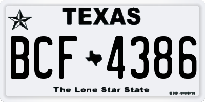 TX license plate BCF4386