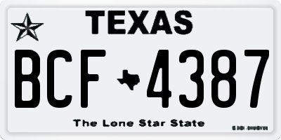TX license plate BCF4387