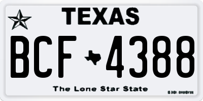 TX license plate BCF4388