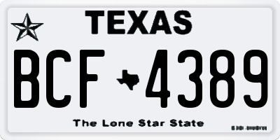 TX license plate BCF4389