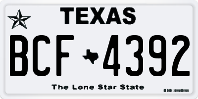 TX license plate BCF4392