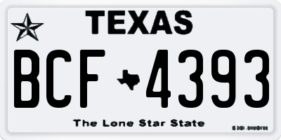 TX license plate BCF4393