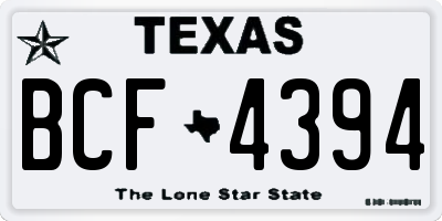 TX license plate BCF4394