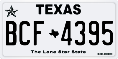 TX license plate BCF4395