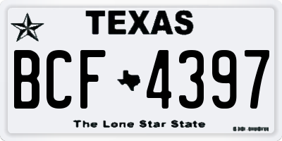 TX license plate BCF4397