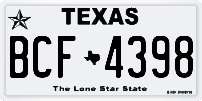 TX license plate BCF4398