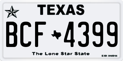 TX license plate BCF4399