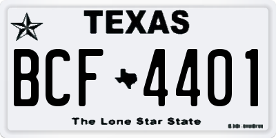TX license plate BCF4401