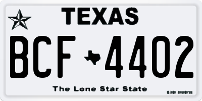 TX license plate BCF4402
