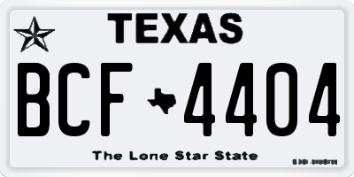 TX license plate BCF4404