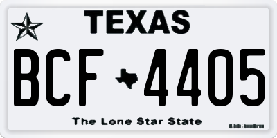TX license plate BCF4405