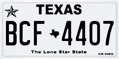 TX license plate BCF4407