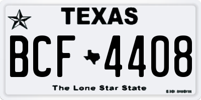 TX license plate BCF4408