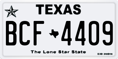 TX license plate BCF4409