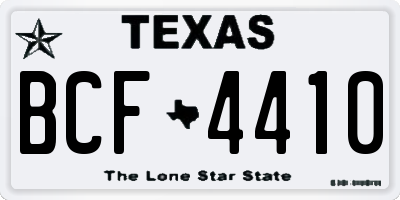 TX license plate BCF4410
