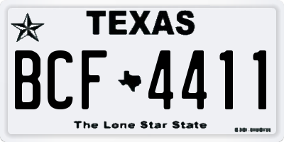 TX license plate BCF4411