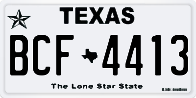 TX license plate BCF4413