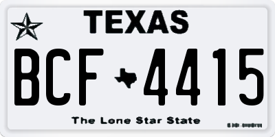TX license plate BCF4415