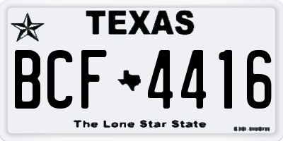 TX license plate BCF4416
