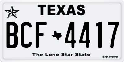 TX license plate BCF4417