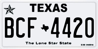TX license plate BCF4420