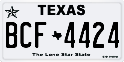 TX license plate BCF4424