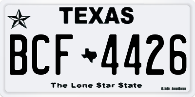 TX license plate BCF4426