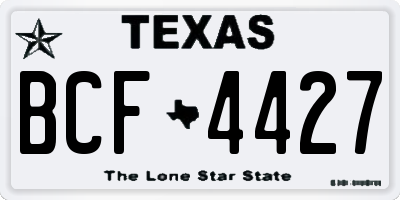 TX license plate BCF4427