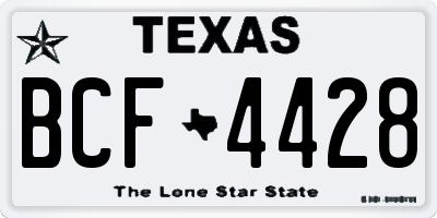 TX license plate BCF4428