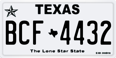 TX license plate BCF4432