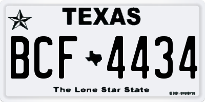 TX license plate BCF4434